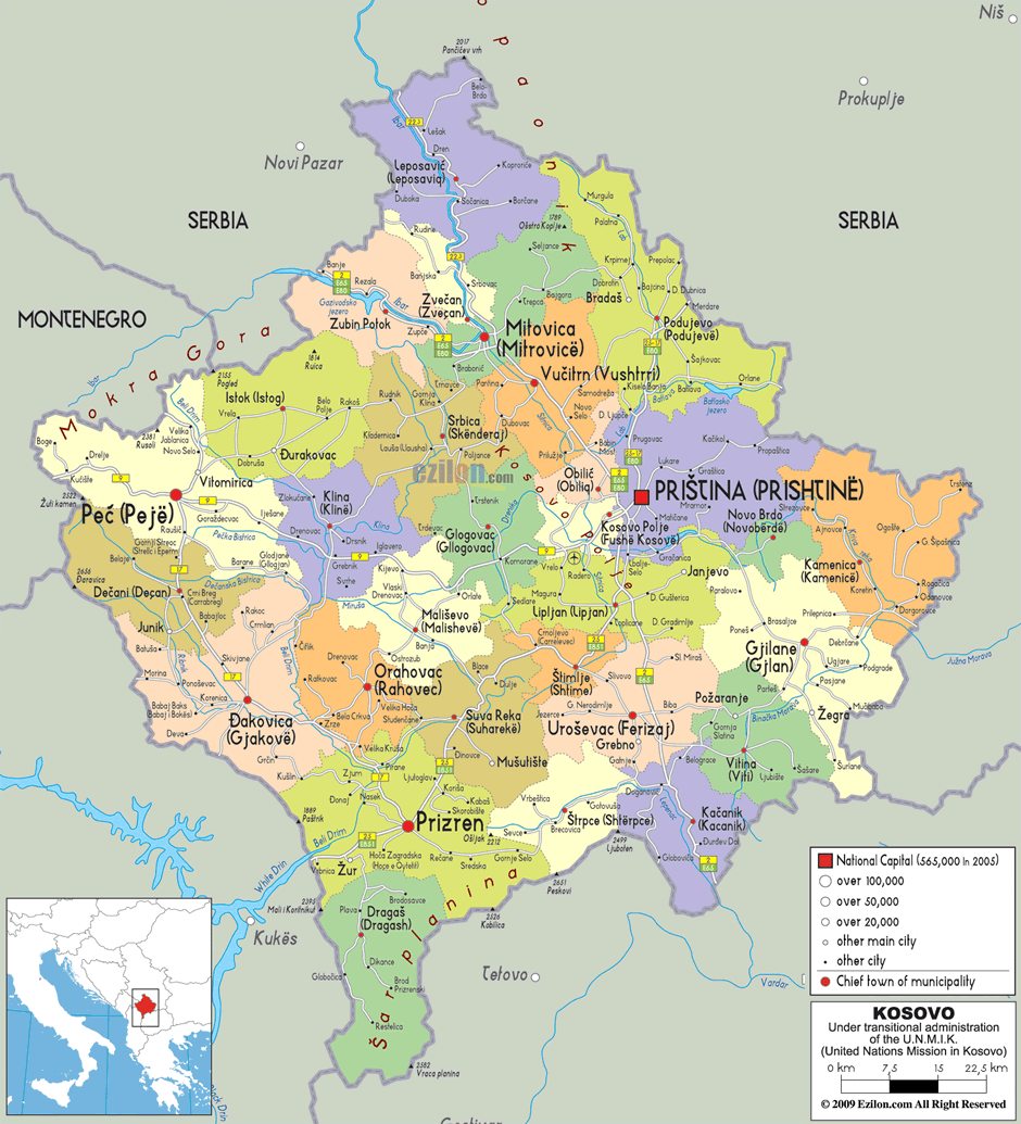 Ferizaj map